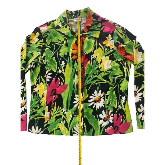 Chicos Blazer Jacket Womens Size 2 (US 12) Colorful Floral Button Up - Picture 4 of 11